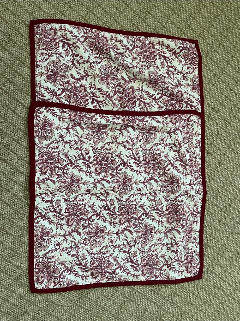 Pottery Barn Red Floral Pillow Cover Set of 2 20 x 20 inches